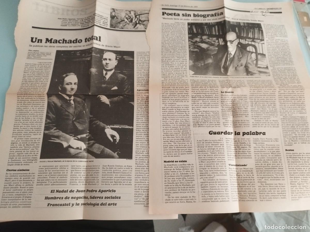 Libros de segunda mano: Dos hojas de revista poeta Antonio Machado, incluyendo fotograf&iacute;as de &eacute;poca y an&aacute;lisis de su obra.