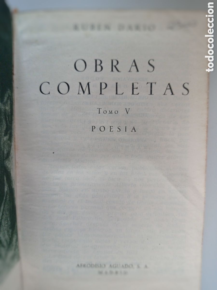 Libros de segunda mano: RUB&Eacute;N DAR&Iacute;O. OBRAS COMPLETAS. TOMO 5. POES&Iacute;A. EDITORIAL AFRODISIO AGUADO.