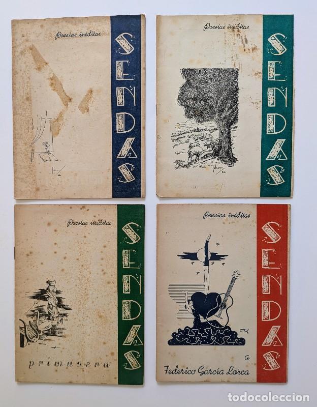 Libros de segunda mano: SENDAS - POES&Iacute;AS IN&Eacute;DITAS - GARCIA LORCA - 1946 - Granada - REVISTA COMPLETA 4 N&Uacute;MEROS