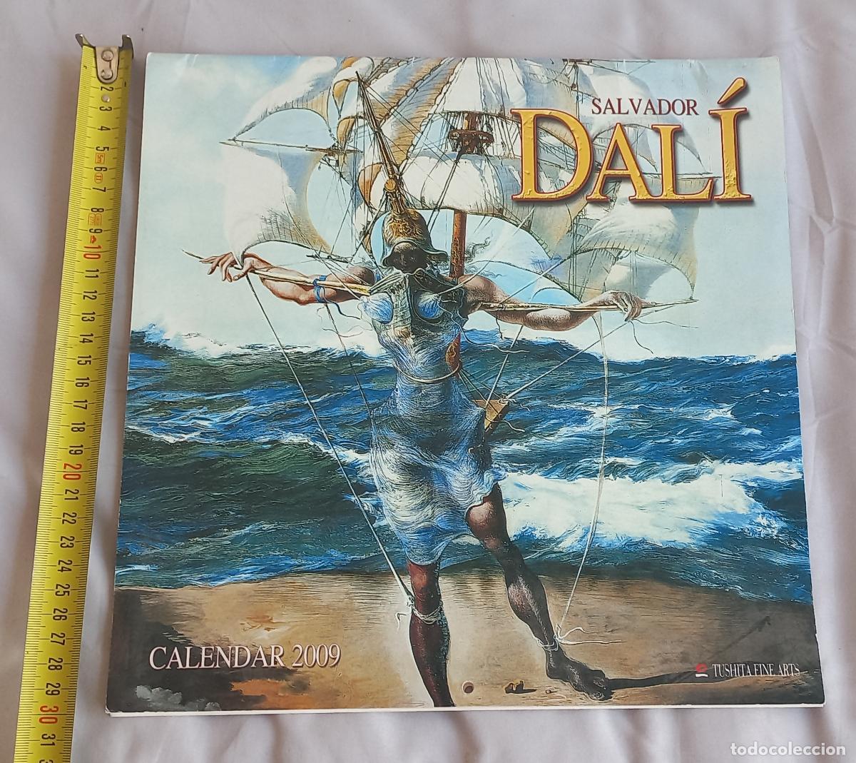 Libros de segunda mano: Calendario, almanaque de pared de Salvador Dal&iacute; del a&ntilde;o 2009, ed Tushita Fine Arts