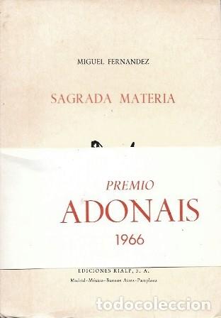 Libros de segunda mano: SAGRADA MATERNA - PREMIO ADONAIS 1966 - FERNANDEZ, MIGUEL - A-POE-2605