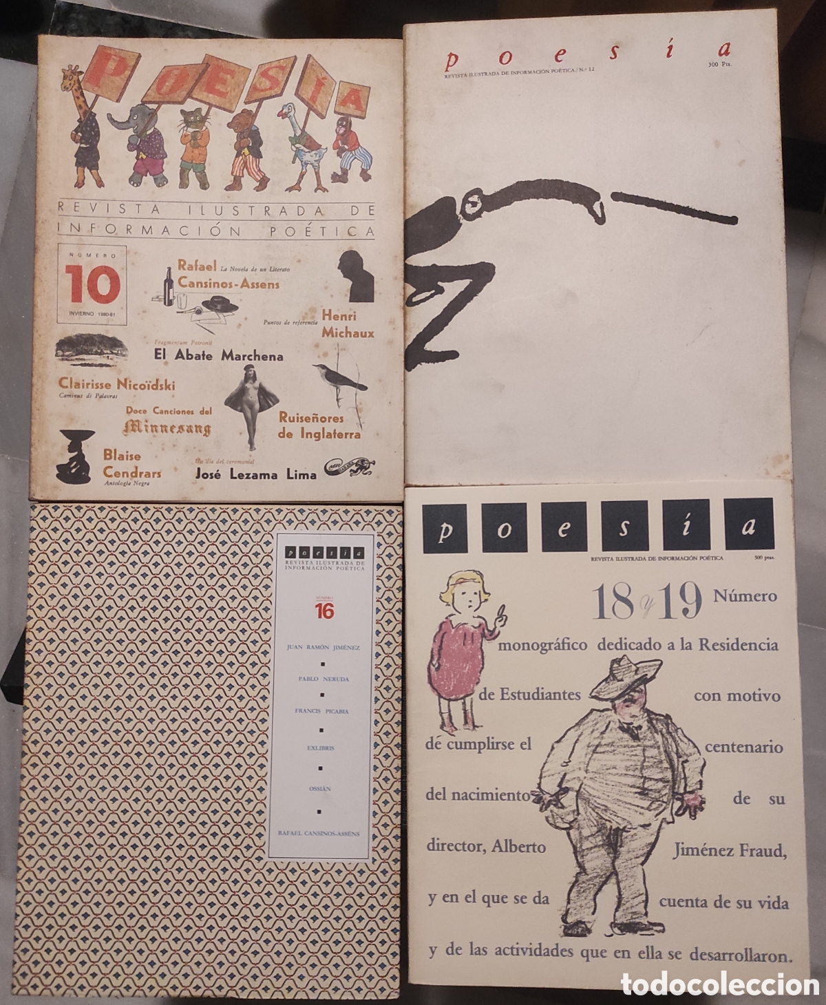 Libros de segunda mano: POES&Iacute;A. Revista ilustrada de informaci&oacute;n po&eacute;tica. N&deg; 10, 12, 16, 18-19, 20, 21, 22 y 25