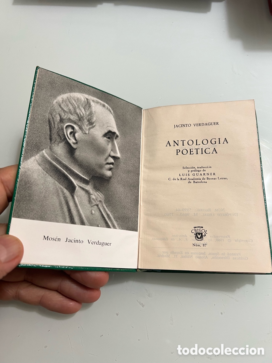 Libros de segunda mano: Antolog&iacute;a po&eacute;tica. Jacinto Verdaguer. Aguilar Crisol 87. 2&ordf; ed. 1960