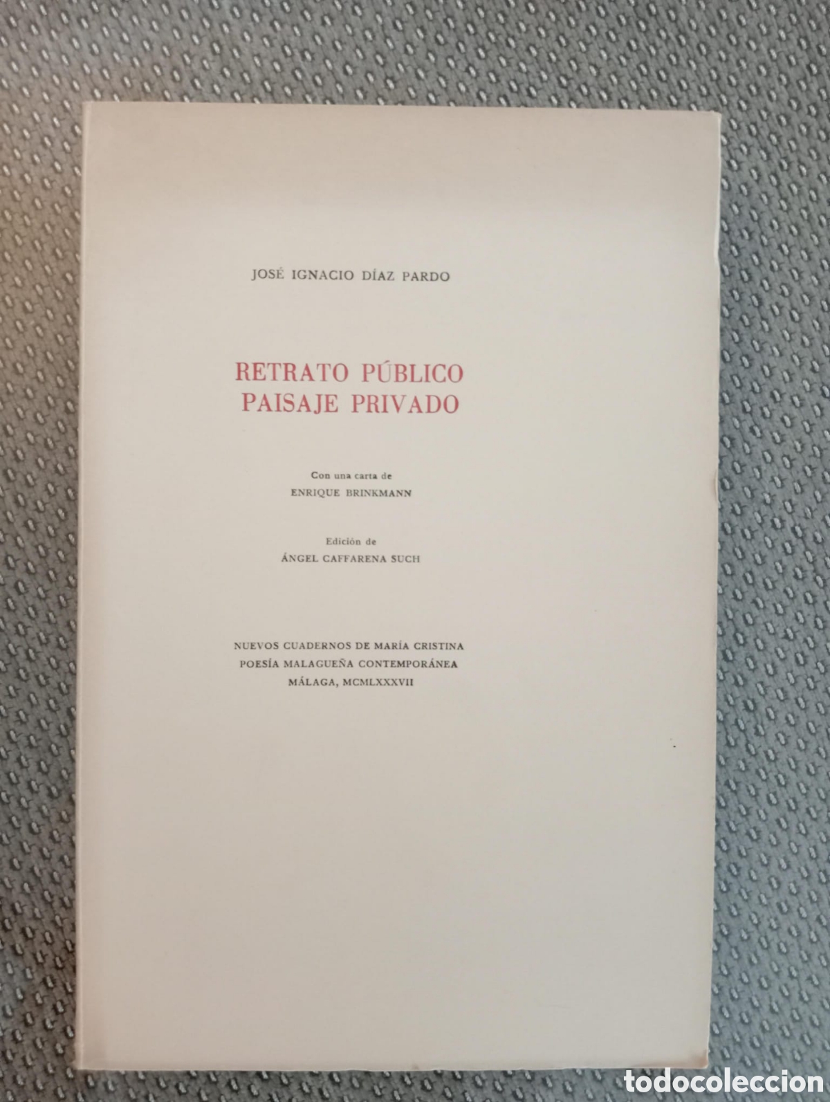 Libros de segunda mano: Retrato p&uacute;blico, paisaje privado / Jos&eacute; Ignacio D&iacute;az Pardo. Librer&iacute;a Anticuaria El Guadalhorce