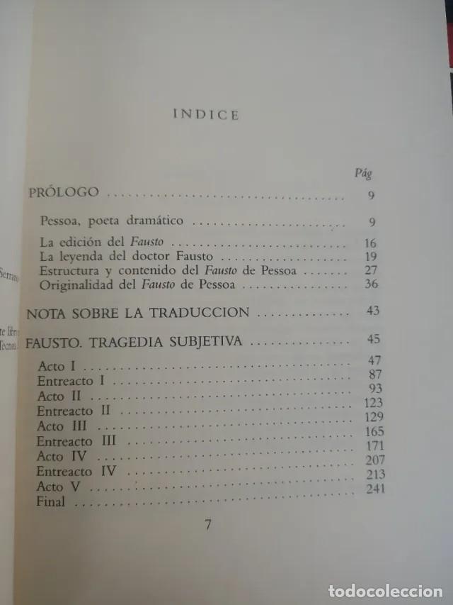 Libros de segunda mano: Fernando Pessoa. FAUSTO, tragedia subjetiva - Foto 3
