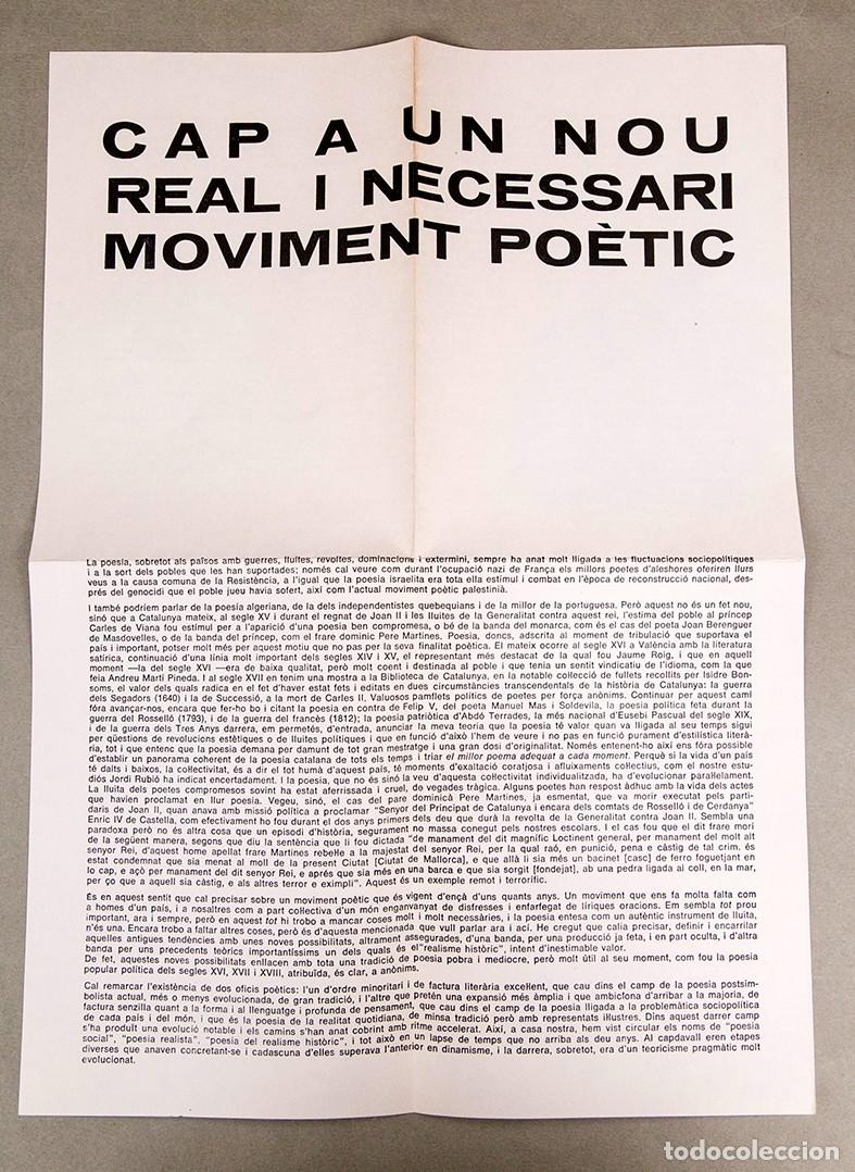 Libros de segunda mano: Cap a un nou real i necessari moviment po&egrave;tic - Joan Colomines - 1968 - MUY RARO