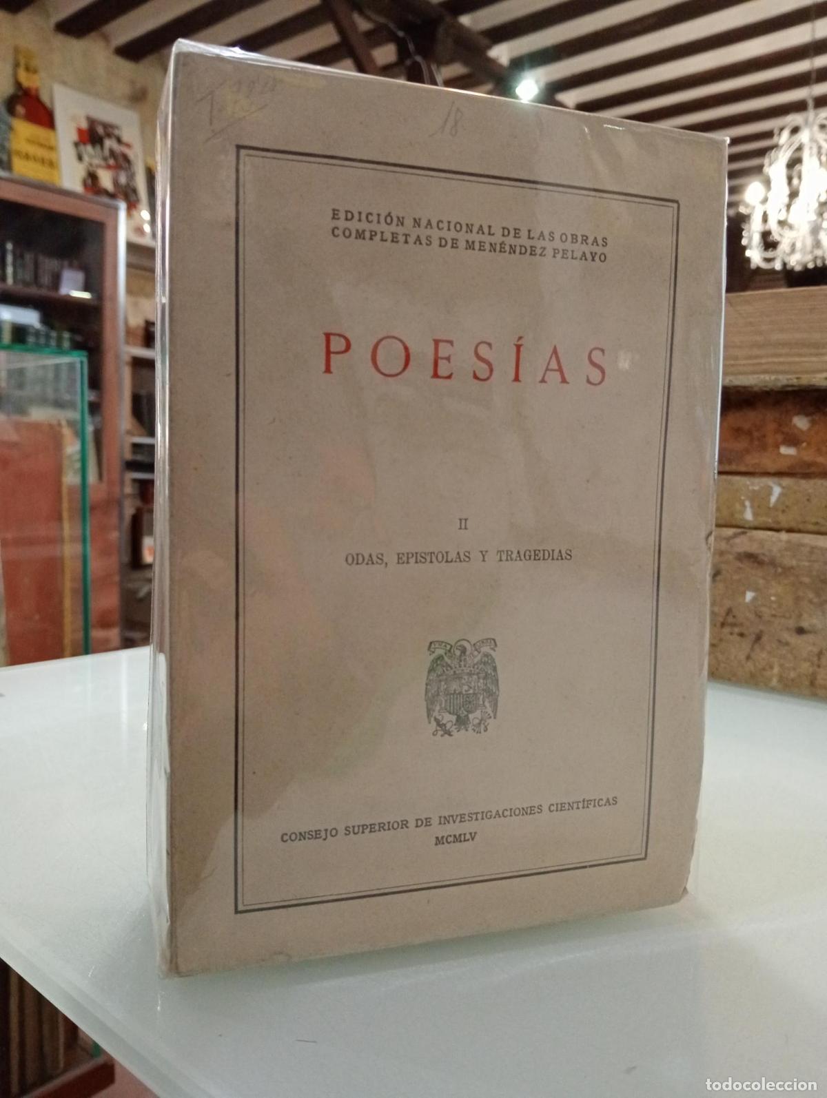 Libros de segunda mano: Poes&iacute;as. Dos tomos: Estudios pol&iacute;ticos; Odas, ep&iacute;stolas y tragedias - Men&eacute;ndez Pelayo, Marcelino.
