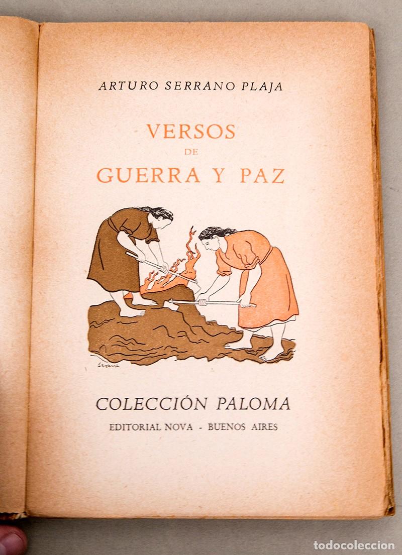 Libros de segunda mano: Arturo Serrano Plaja - Versos de Guerra y Paz - Luis Seoane - 1945