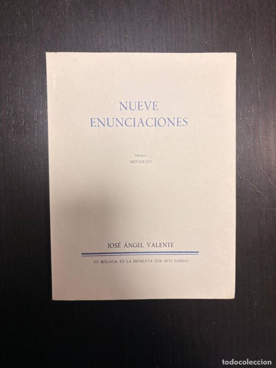 Libros de segunda mano: Nueve enunciaciones - Jos&eacute; &Aacute;ngel Valente y E. Brinkmann - Begar 1982 - Ed. Numerada