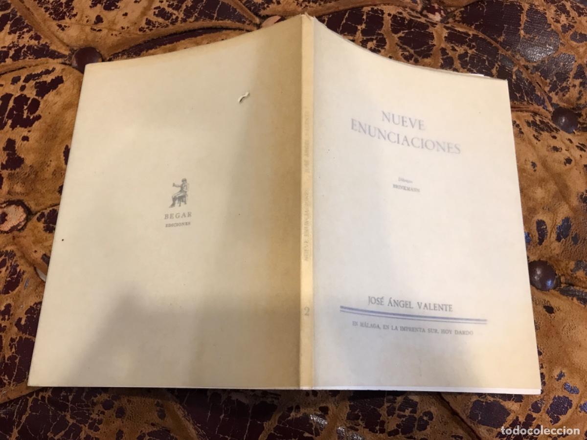 Libros de segunda mano: JOS&Eacute; &Aacute;NGEL VALENTE. NUEVE ENUNCIACIONES. 1982, M&Aacute;LAGA (POES&Iacute;A)