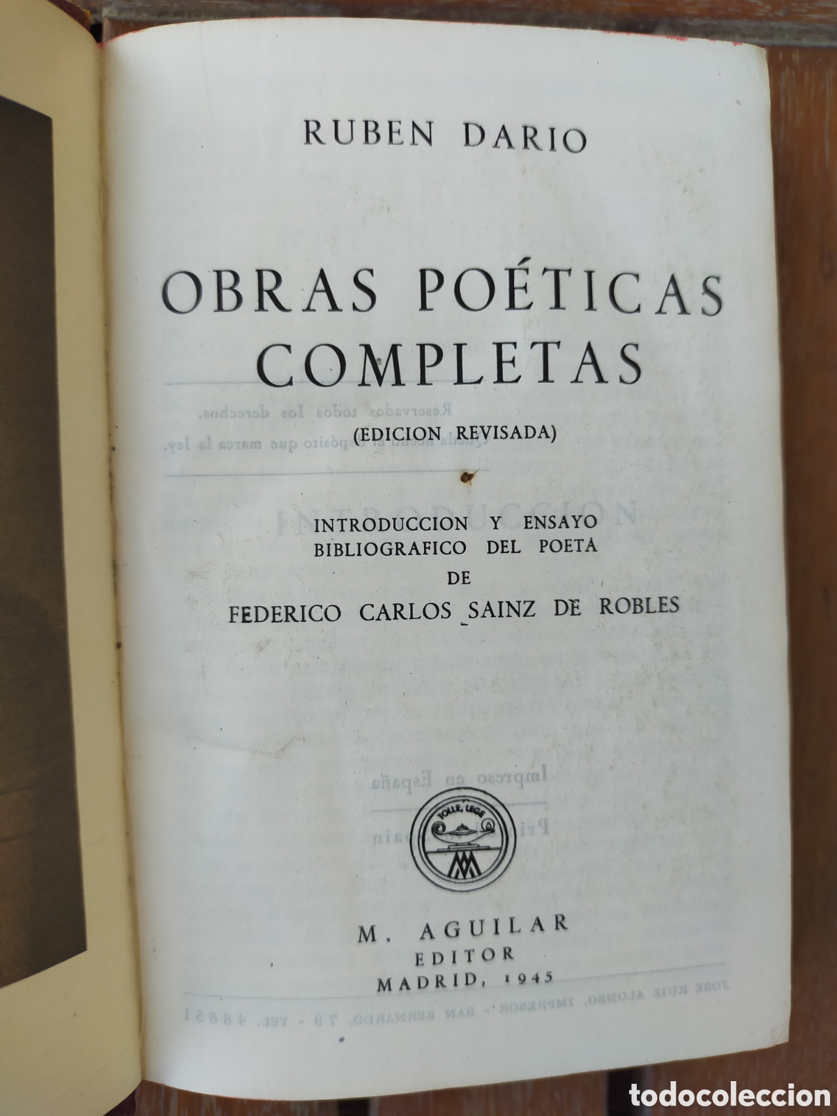 Libros de segunda mano: Obras po&eacute;ticas completas, Rub&eacute;n Dar&iacute;o
