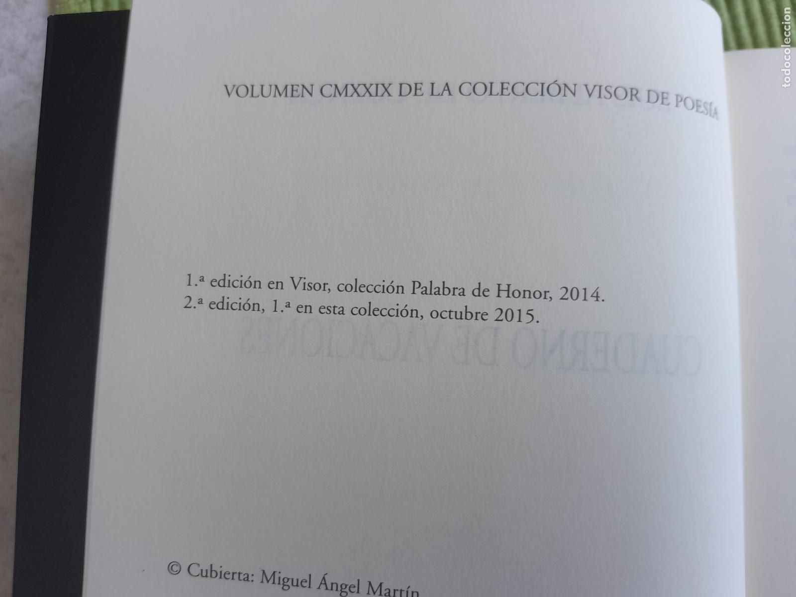 Libros de segunda mano: CUADERNO DE VACACIONES. LUIS ALBERTO DE CUENCA. VISOR 2015 - Foto 5
