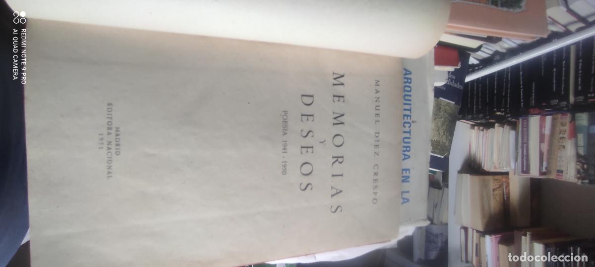 Libros de segunda mano: Memorias y deseos: Poes&iacute;a 1941-1950.- D&iacute;ez Crespo, Manuel