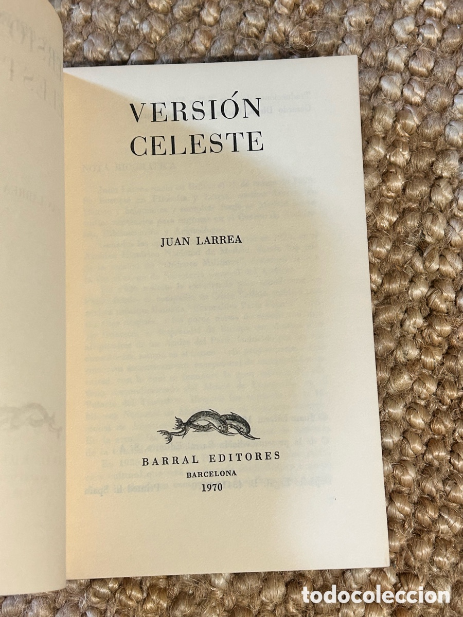 Libros de segunda mano: Versi&oacute;n celeste - Juan Larrea - Seix Barral (1970) - Foto 3
