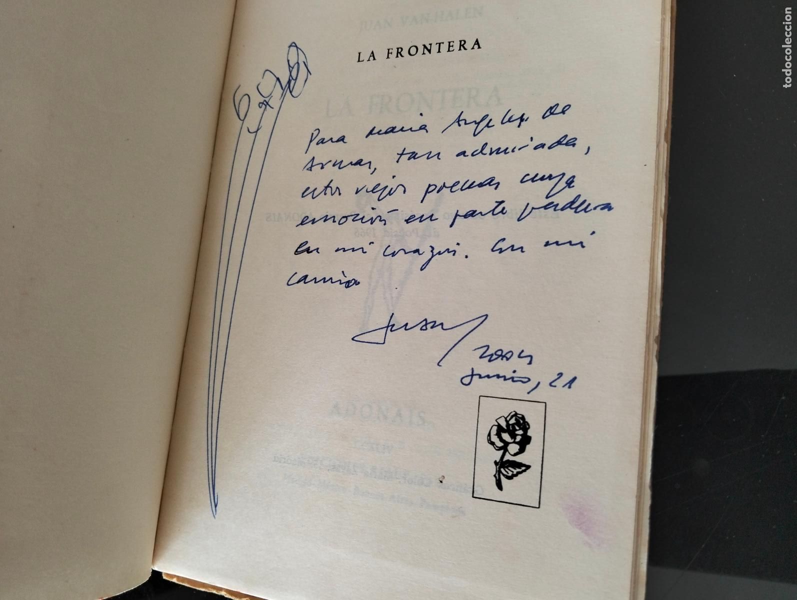 Libros de segunda mano: Poesia. Dedicado. La Frontera, Juan Van Halen, Adonais, Rialp, 1967. VISITA MI CATALOGO
