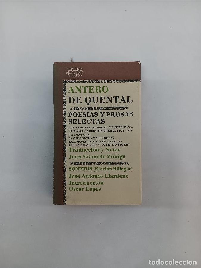 Libros de segunda mano: ANTERO DE QUENTAL POESIAS Y PROSAS SELECTAS 8420400068