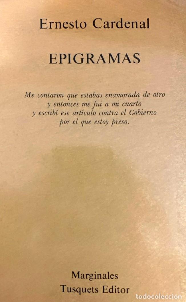 Libros de segunda mano: EPIGRAMAS / ERNESTO CARDENAL. - TUSQUETS, 1978