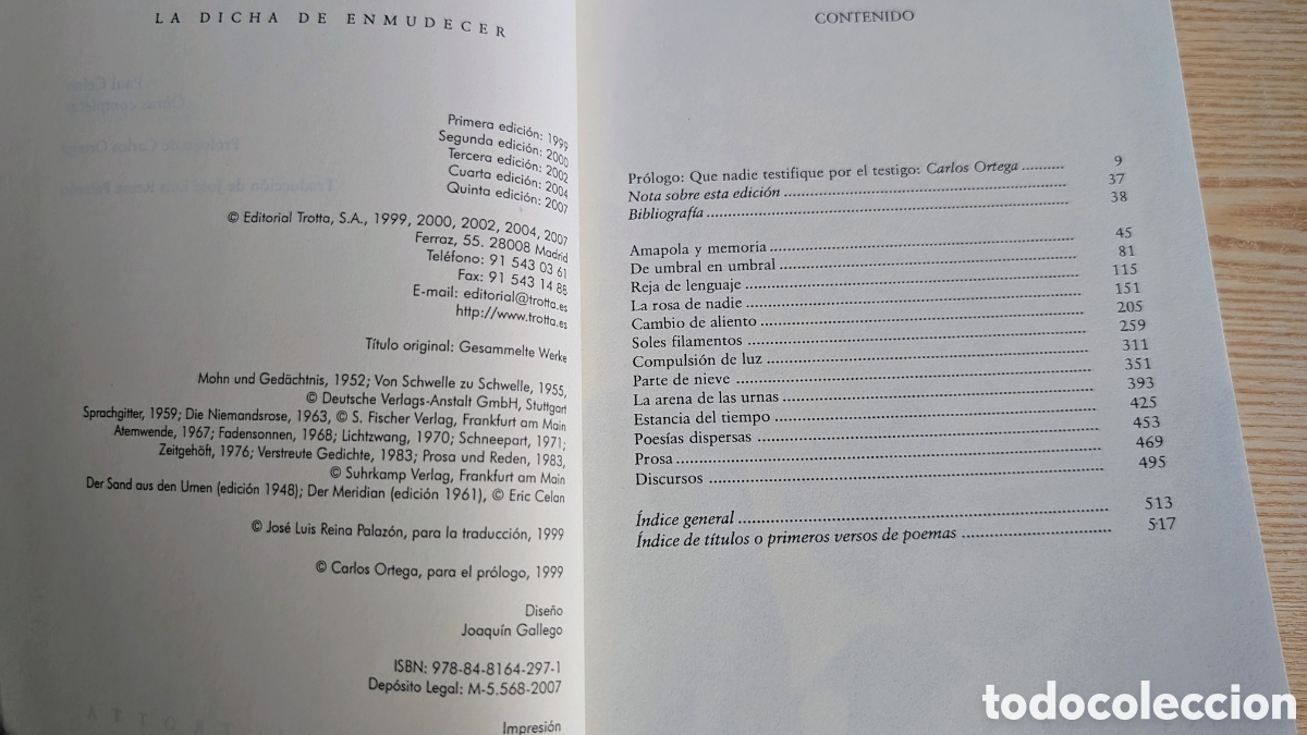 Libros de segunda mano: Obras Completas - Paul Celan - Editorial trotta - Foto 4