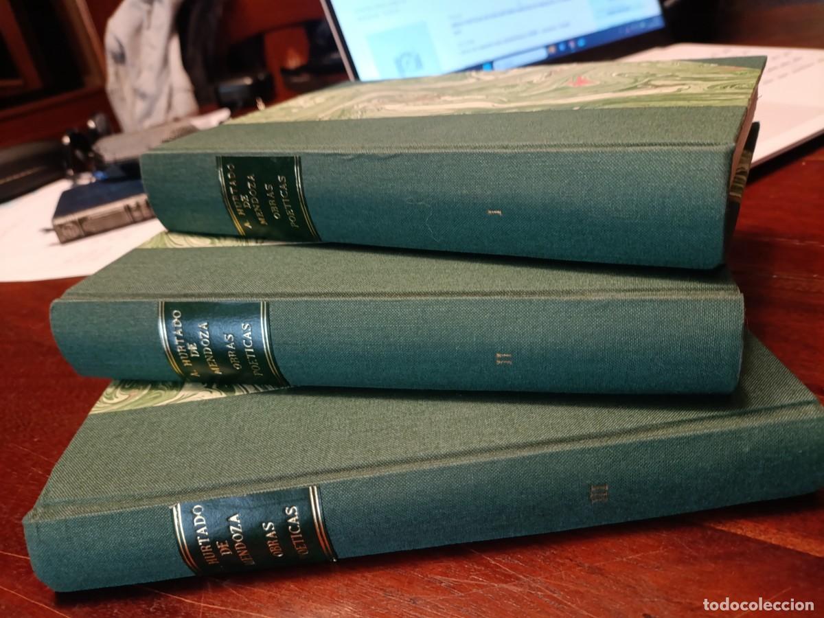 Libros de segunda mano: OBRAS POETICAS DE DON ANTONIO HURTADO DE MENDOZA. 3 TOMOS. 1947