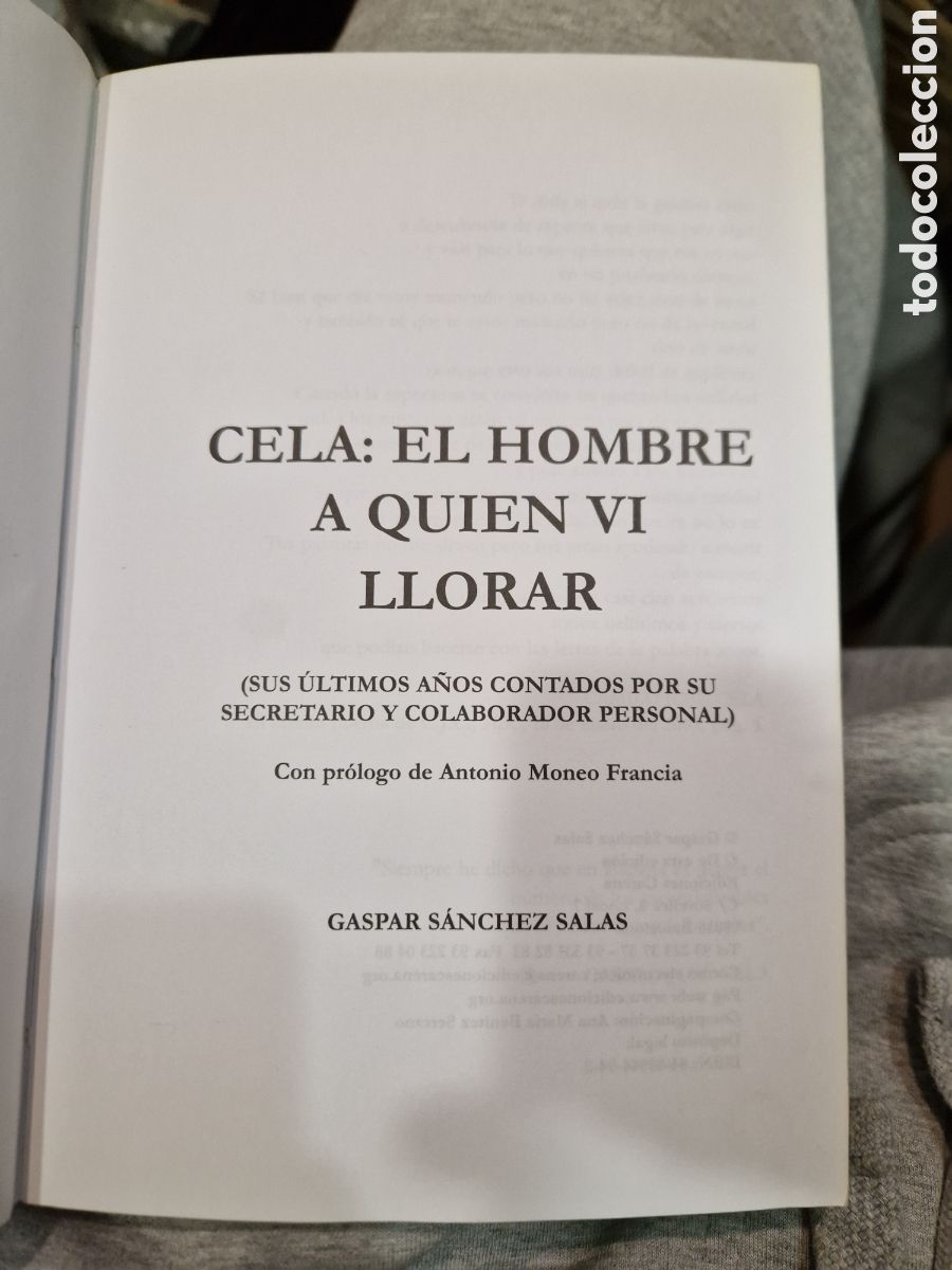 Libri di seconda mano: S&Aacute;NCHEZ SALAS, Gaspar. Cela el hombre a quien vi llorar