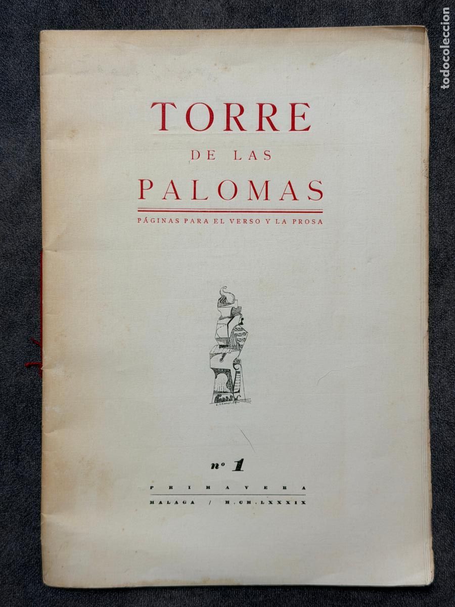 Libros de segunda mano: Torre de las palomas N.1 , poes&iacute;a , Imprenta Sur M&aacute;laga 1989 , Mar&iacute;a Zambrano