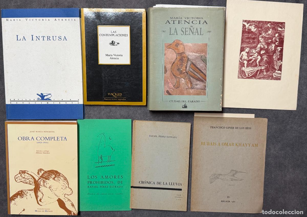 Libros de segunda mano: Lote de 33 libritos , folletos de poes&iacute;a de M&aacute;laga o relacionados , algunos con dedicat&oacute;rias