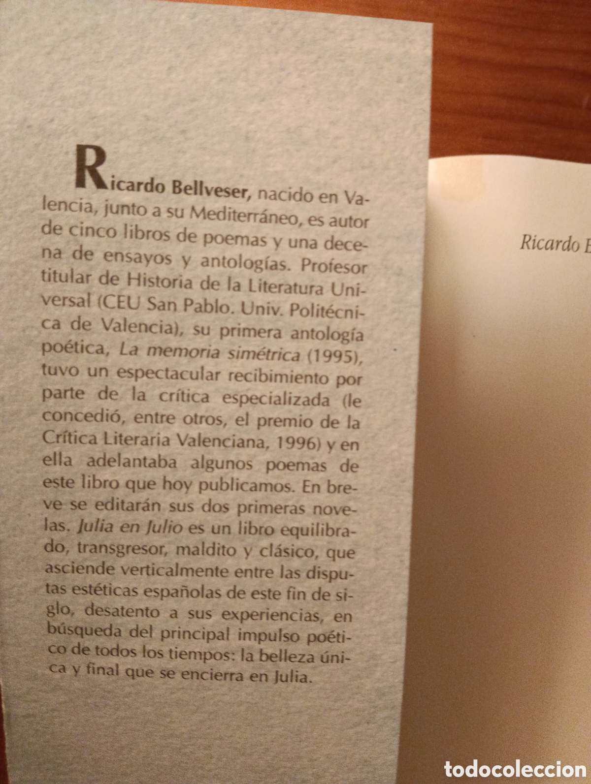 Libros de segunda mano: Julia en julio, Ricardo Bellveser - Foto 2