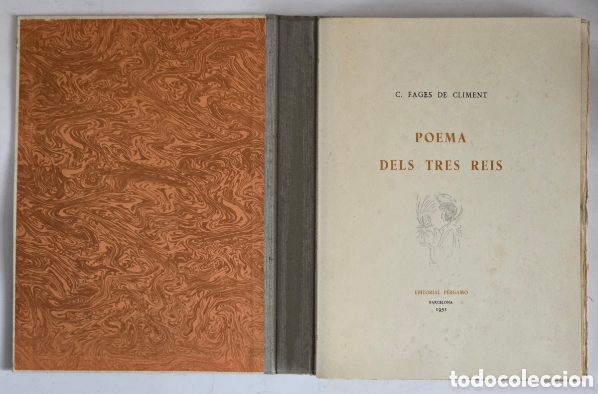 Libros de segunda mano: Poema dels Tres Reis Firma Fages de Climent 2 Ex-Libris Dal&iacute; Bibliof&iacute;lia Litograf&iacute;as Navidad Poes&iacute;a