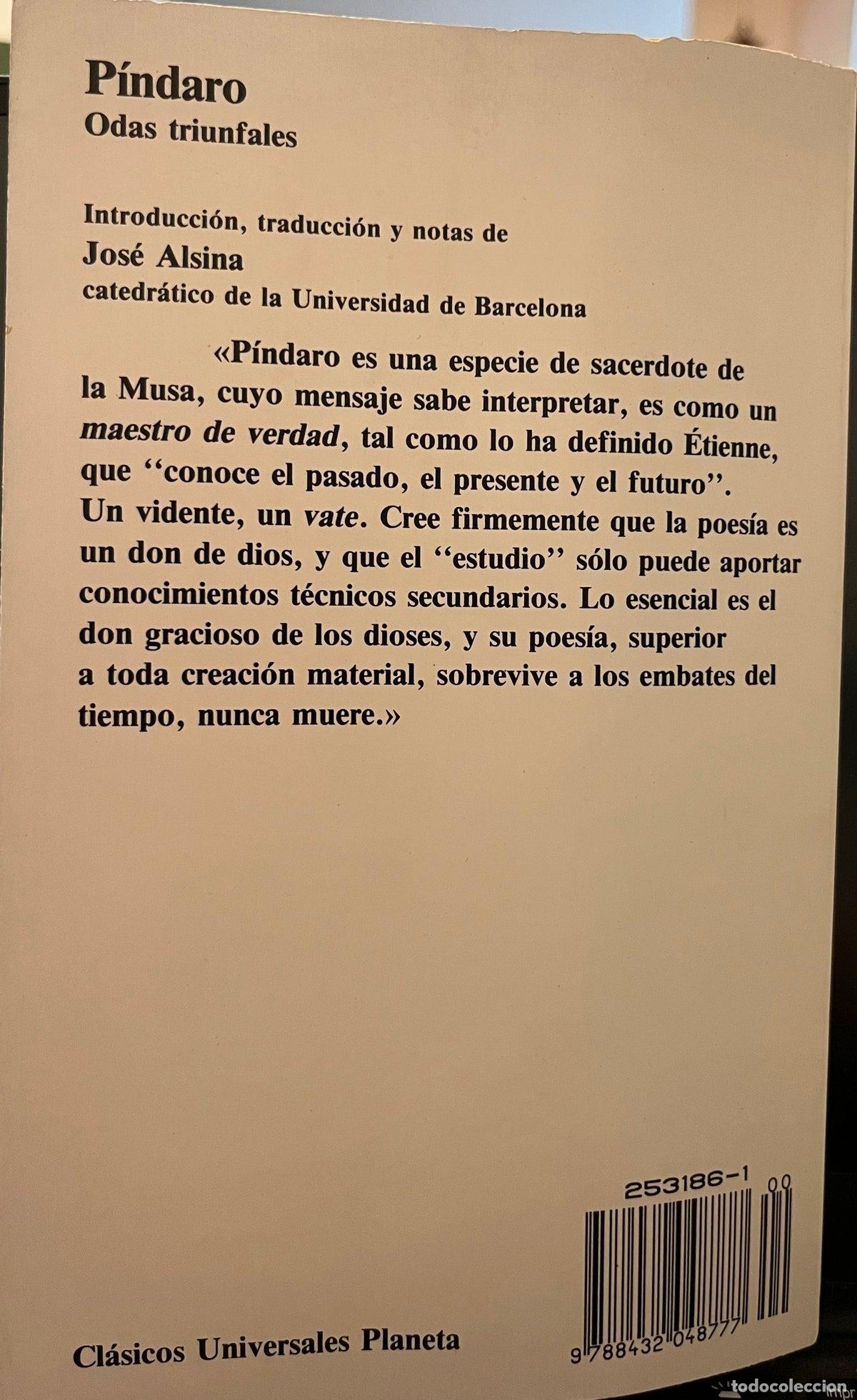 Libros de segunda mano: Odas triunfales - Pindaro - Foto 2