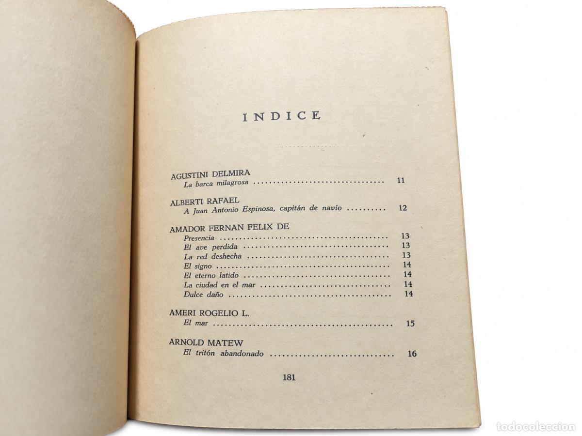 Libros de segunda mano: ROGELIO L. AMERI &ndash; LOS POETAS Y EL MAR &ndash; EDITORIAL VERBO - Foto 3