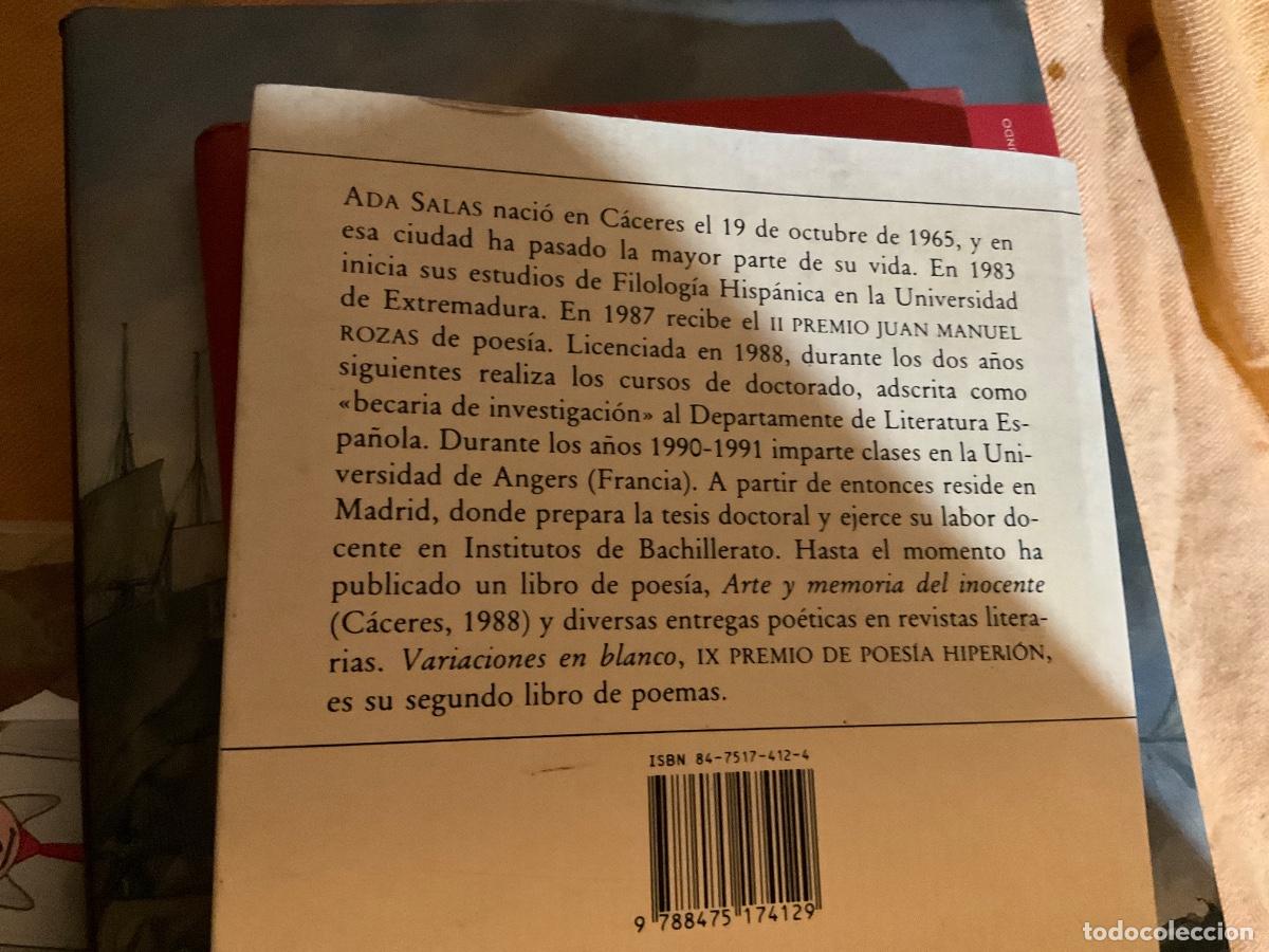 Libros de segunda mano: Variaciones en blanco - Ada Salas Moreno - Foto 4