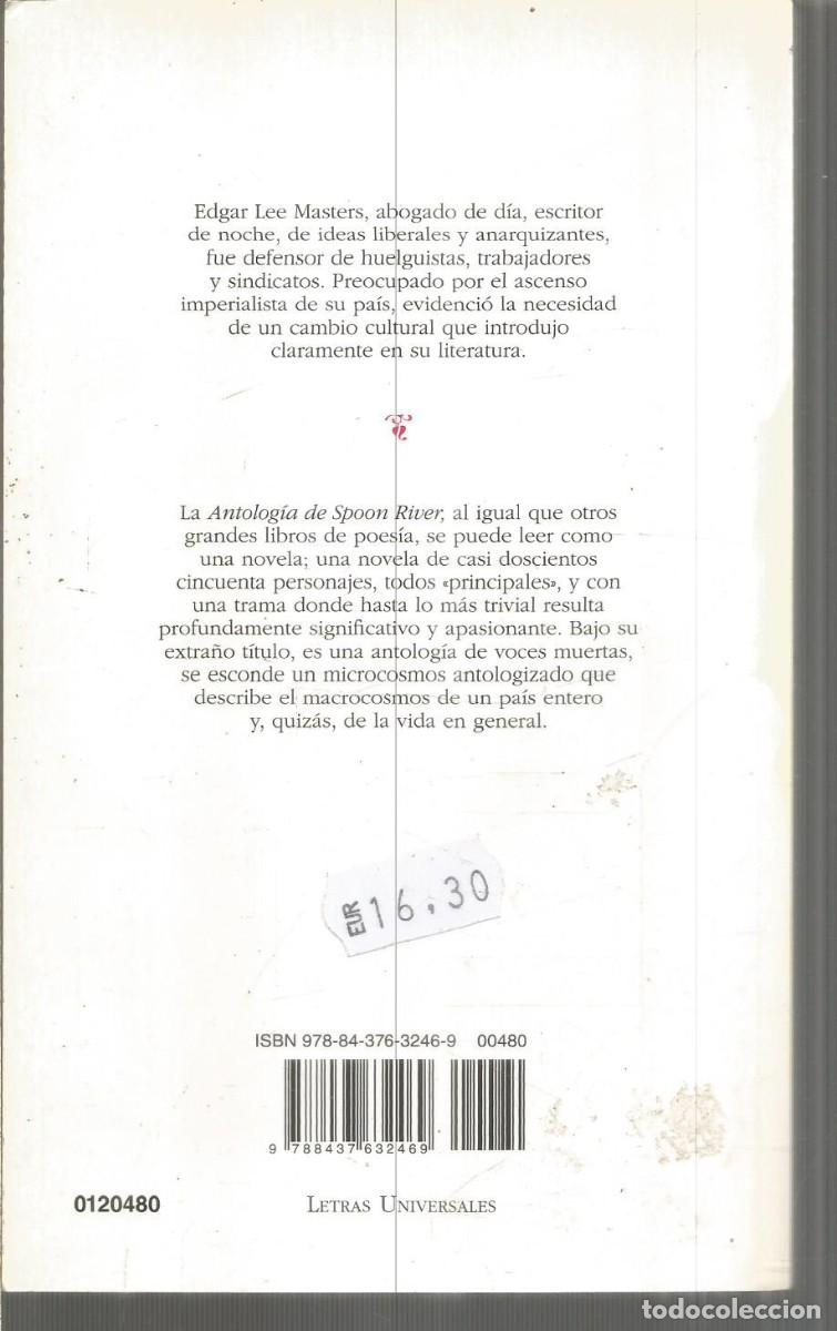 Libros de segunda mano: EDGAR LEE MASTERS. ANTOLOGIA DE SPOON RIVER. CATEDRA. - Foto 2