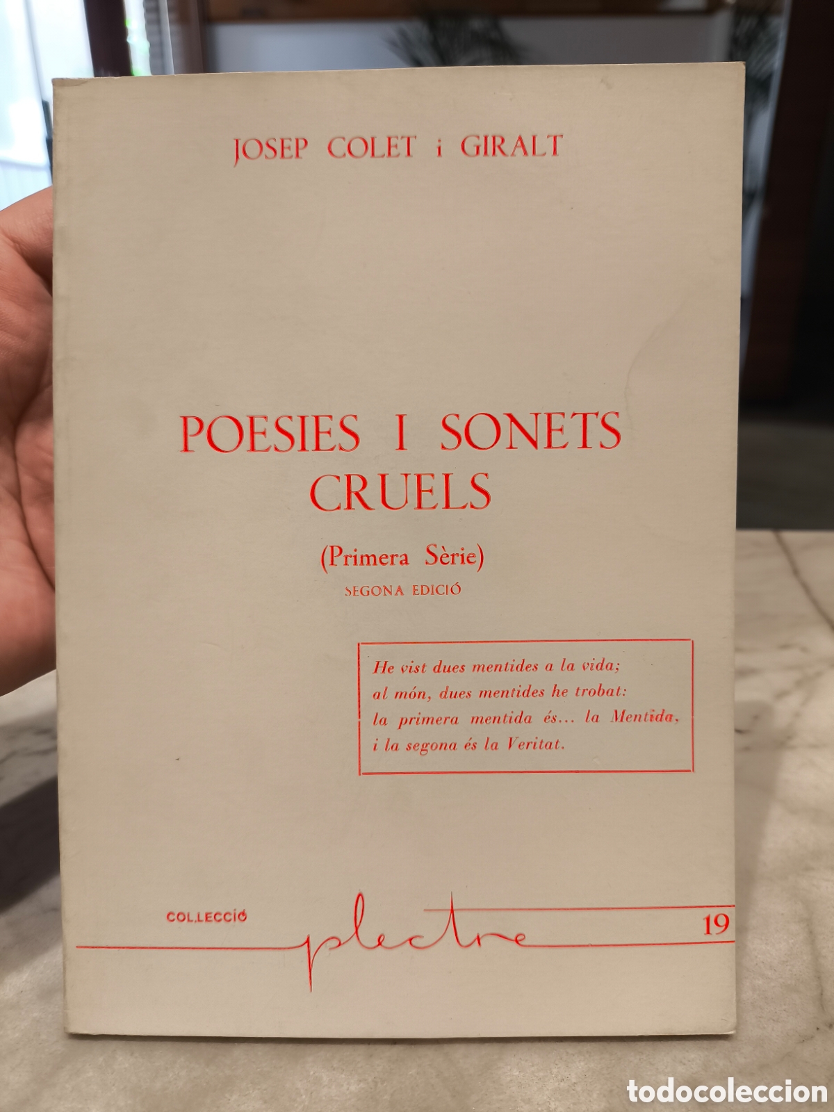 Second hand books: Col leccio Plectre num. 19 Poesies i sonets cruels / Josep Colet i Girald