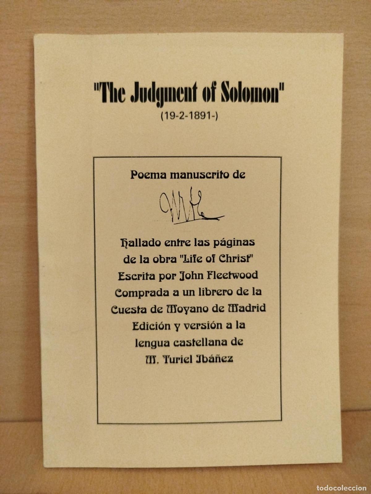 Libros de segunda mano: &rdquo;The Judgment of Salomon&rdquo; - Turiel Ib&aacute;&ntilde;ez, M.