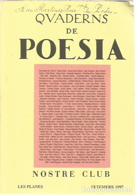Livres d'occasion: QUADERNS DE POESIA NOSTRE CLUB LES PLANES SETEMBRE 1997