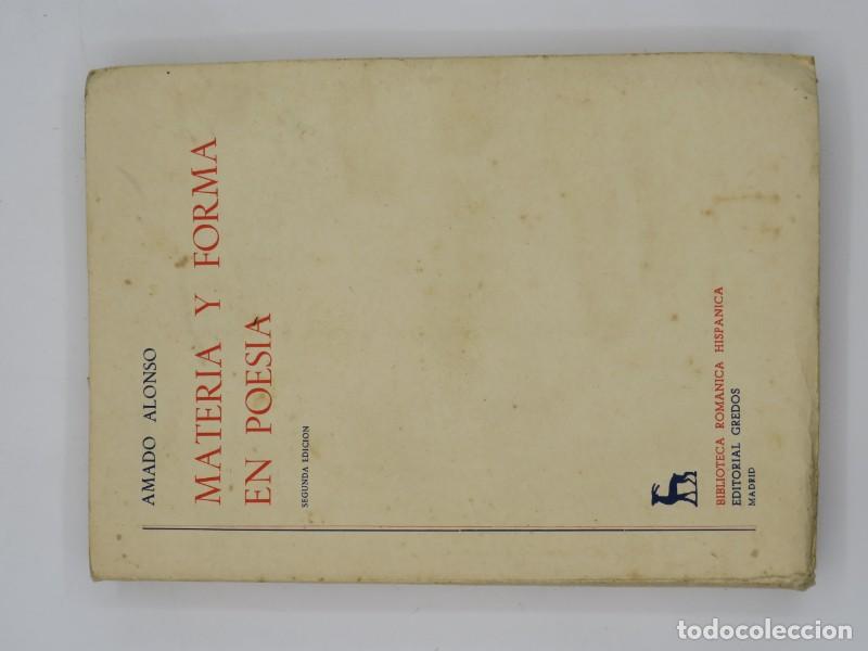 Libri di seconda mano: Materia y forma en poes&iacute;a - Amado Alonso - Editorial Gredos - 1960