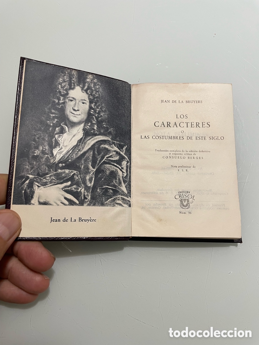 Libros de segunda mano: Los caracteres. Jean de la Bruyere. Aguilar crisol n&uacute;mero 56. 1959