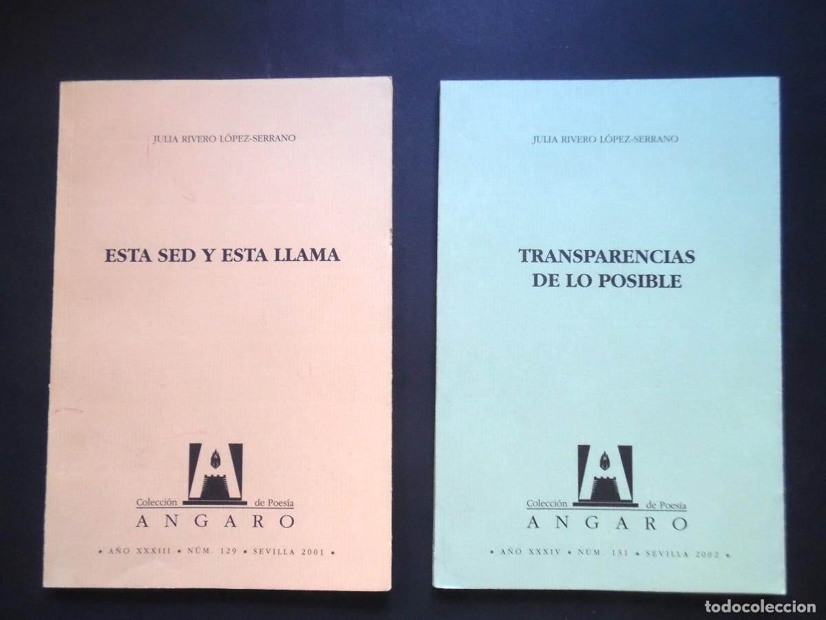 Libros de segunda mano: Julia Rivero L&oacute;pez-Serrano: Esta sed y esta llama (2001) + Transparencias de lo posible (2002)