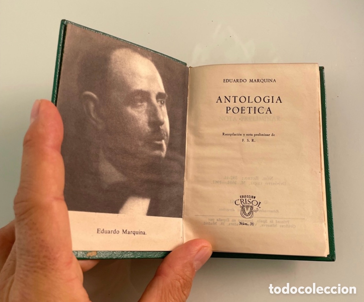 Second hand books: Antolog&iacute;a Po&eacute;tica. Eduardo Marquina. Aguilar Crisol 31. 3&ordf; ed. 1961