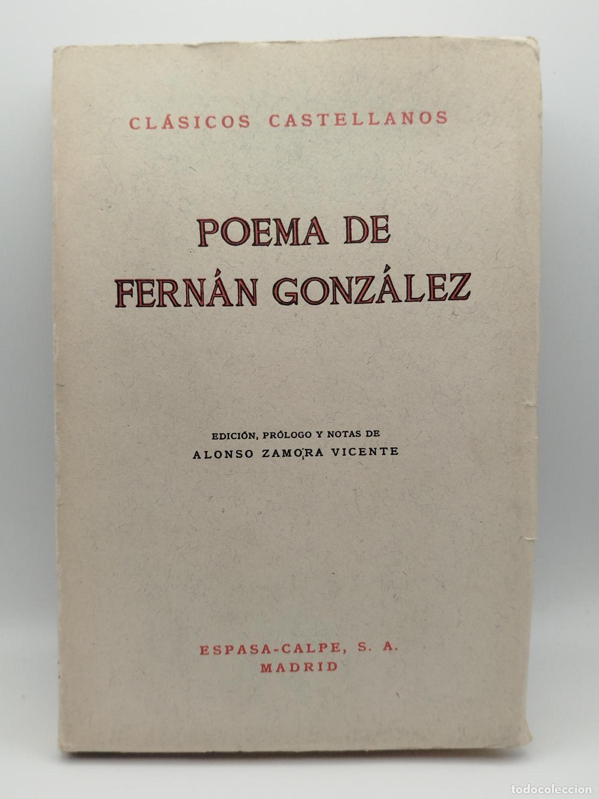 Libros de segunda mano: Poema de Fern&aacute;n Gonz&aacute;lez -