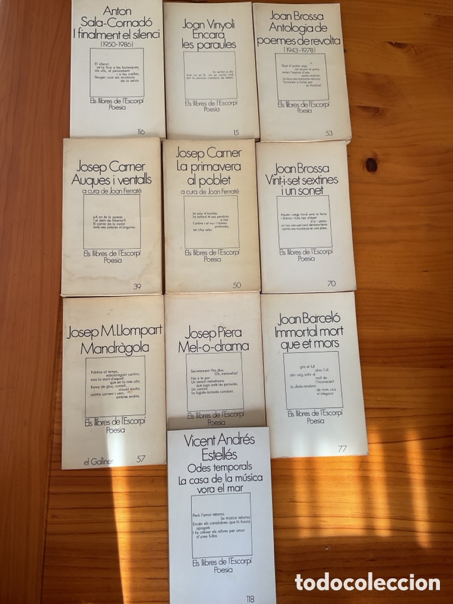 Libros de segunda mano: LOT DE 10 LLIBRES DE POESIA CATALANA &ndash; ELS LLIBRES DE L&rsquo;ESCORP&Iacute;, EDICIONS 62