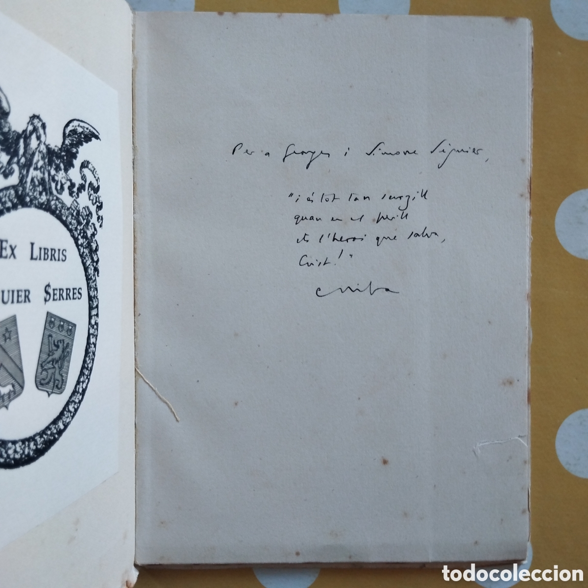 Libros de segunda mano: CARLES RIBA SALVATGE COR DEDICATORIA AUTOGRAFA SONETS ELS LLIBRES DE L'&Oacute;SSA MENOR 1952