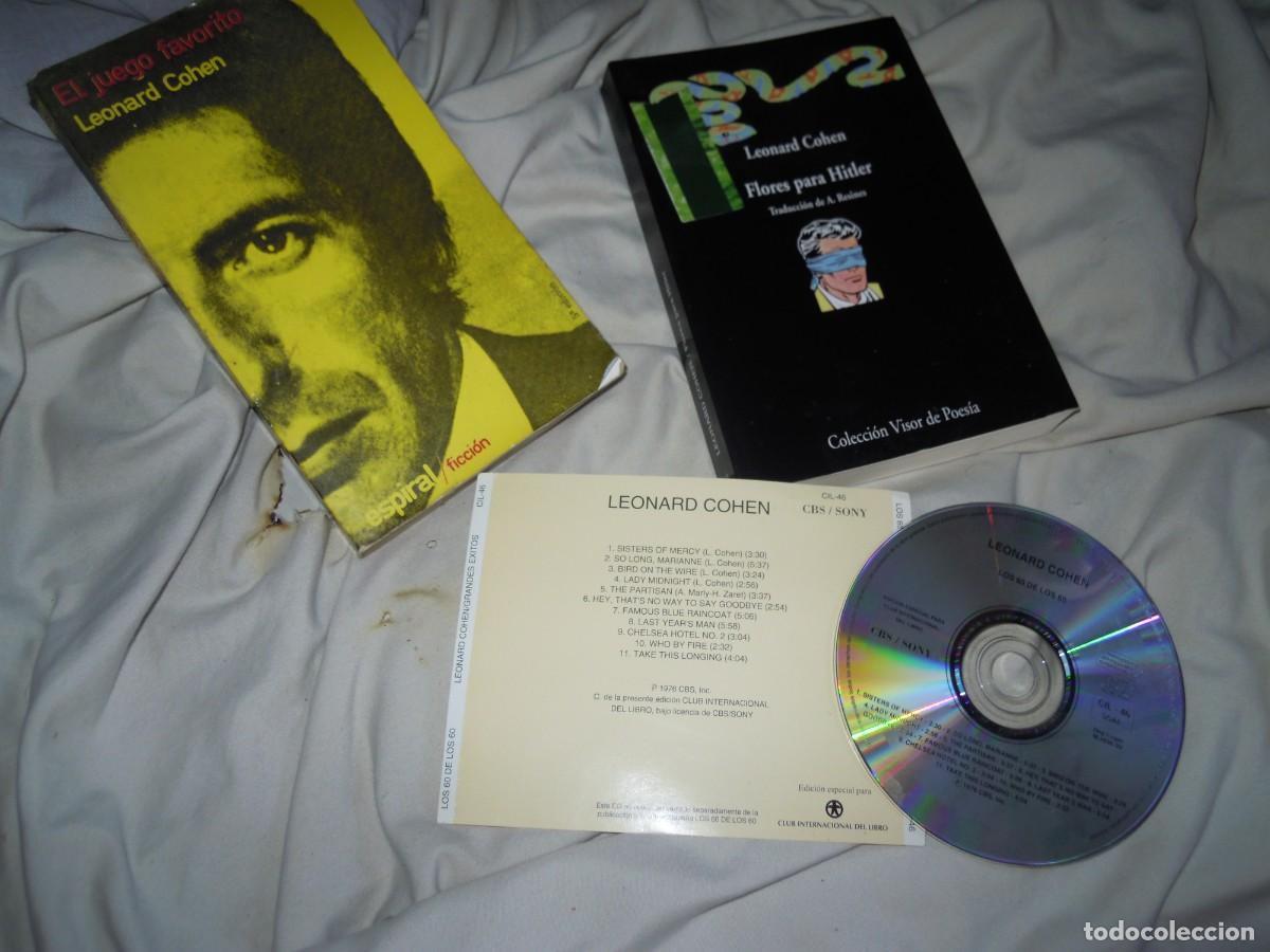 Libros de segunda mano: LOTE LIBROS LEONARD COHEN EL JUEGO FAVORITO, FLORES PARA HITLER + CD &Eacute;XITOS, POES&Iacute;A, ROCK DE AUTOR