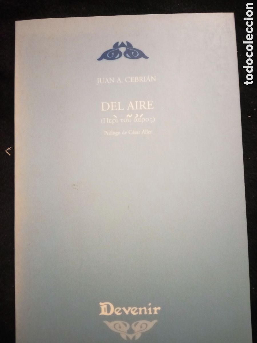 Libros de segunda mano: Libro, Del Aire, por Juan Antonio Cebrian, firmado y dedicado por el autor 70 p&aacute;ginas