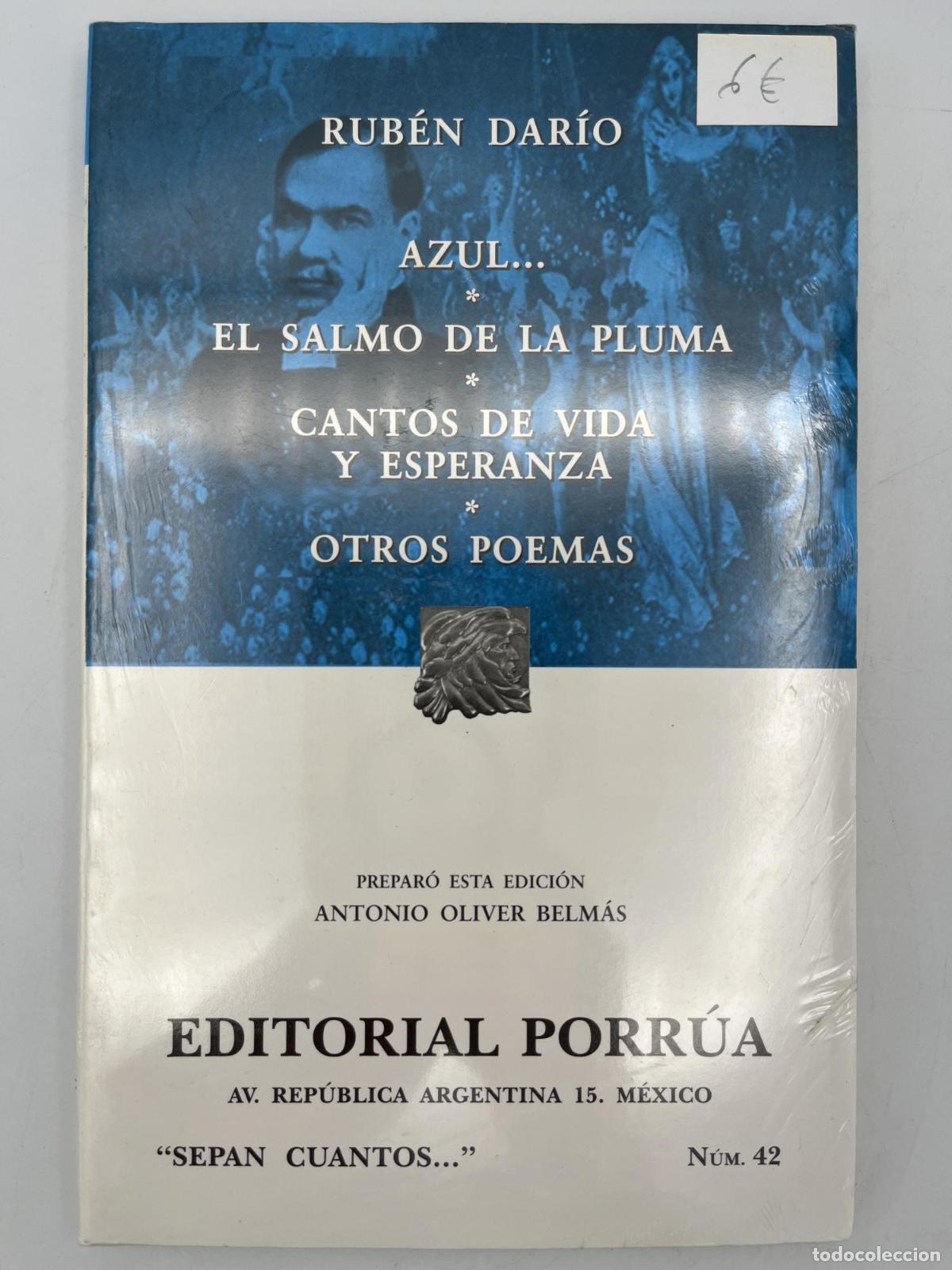 Libros de segunda mano: Azul / El salmo de la pluma / Cantos de Vida y Esperanza / Otros poemas - Rub&eacute;n Dar&iacute;o.