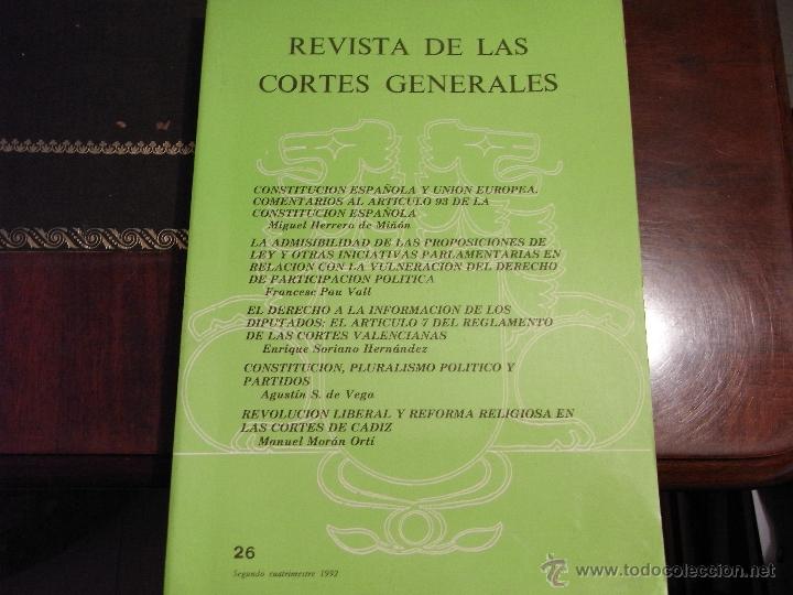Libros de segunda mano: Revista de las cortes generales. n&ordm; 26.