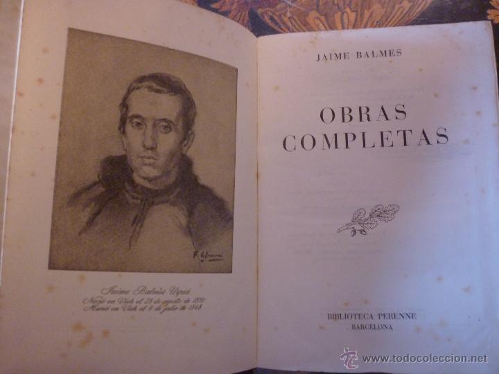 Libros de segunda mano: Obras completas - Jaime Balmes - Foto 2