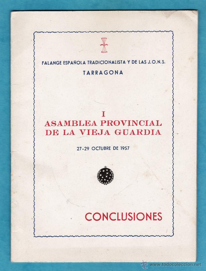 Gebrauchte B&uuml;cher: asamblea de la vieja guardia - conclusiones - falange / jons - tarragona/ tgn - a&ntilde;o 1957