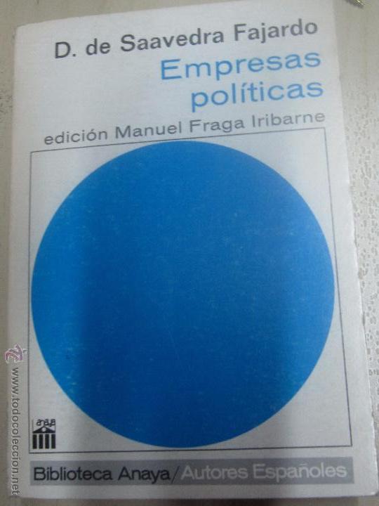 Gebrauchte B&uuml;cher: EMPRESAS POL&Iacute;TICAS D. DE SAAVEDRA FAJARDO EDIT ANAYA A&Ntilde;O 1972
