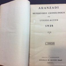 Libros de segunda mano: LEGISLACIÓN ARANZADI 1939 1 EDICION